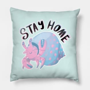 Stay Home Little Hermit Crab in Digital Pillow