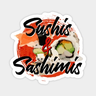 Letterkenny Sushis and Sashimis in black Magnet