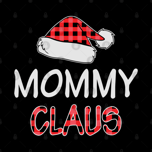 Mommy Claus Funny Red Plaid Santa Hat Matching Family Christmas Gifts by BadDesignCo