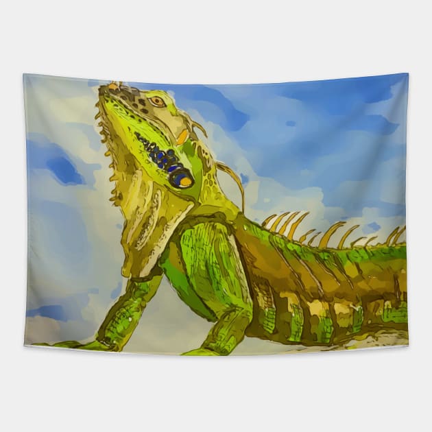 Key West Florida Iguana - WelshDesigns Tapestry by WelshDesigns