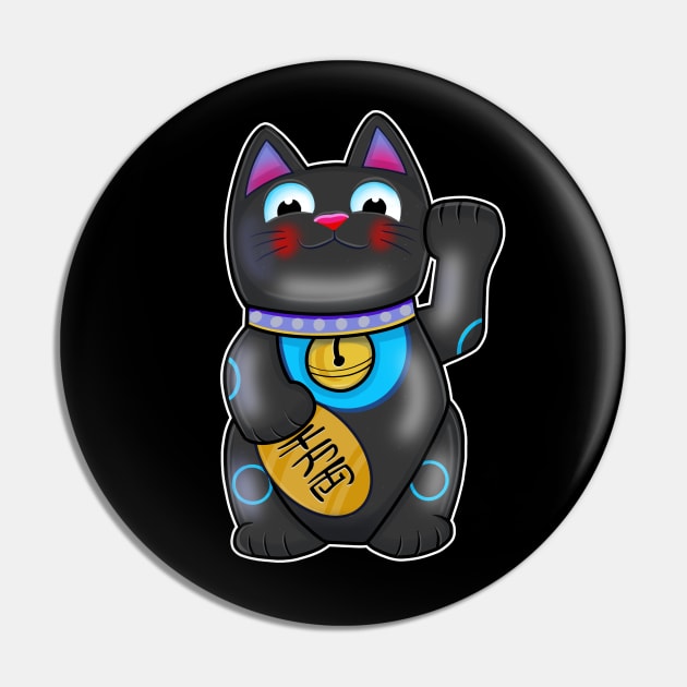 Maneki Neko Cat Pin - Home