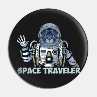 Cat space traveler Pin