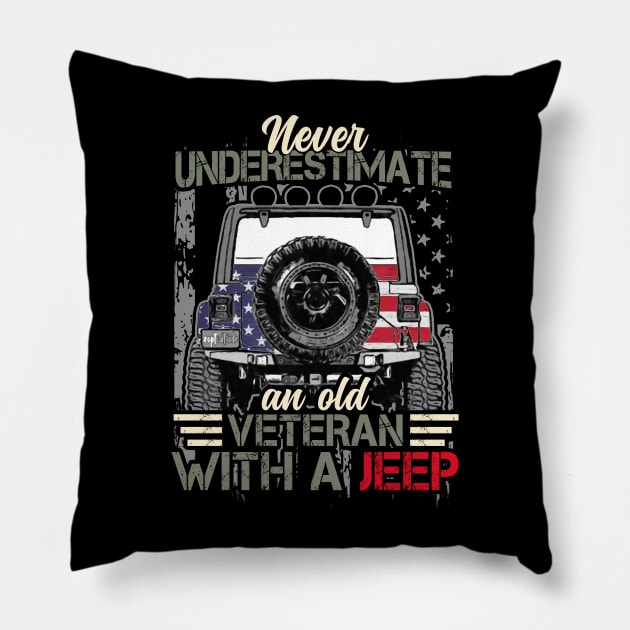 Jeep Veteran Grandpa Pillow by RichyTor