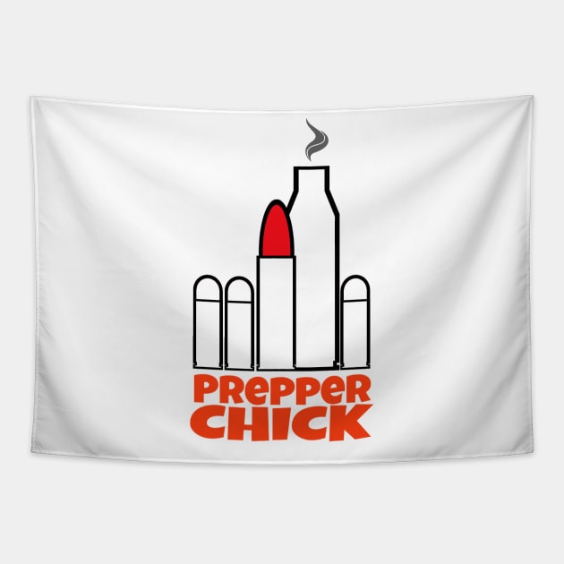 Prepper Chick Tapestry by Fiondeso