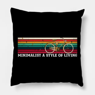 old bicycle and minimalistic lifestyle lettering and minimalistic lifestyle lettering Pillow