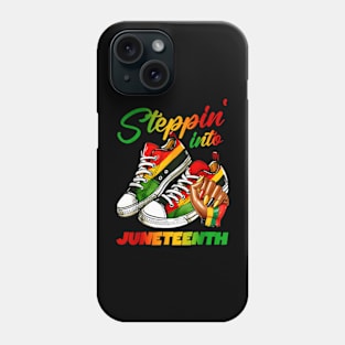 Stepping Into Juneteenth Afro Woman Black Girls Sneakers Men Phone Case