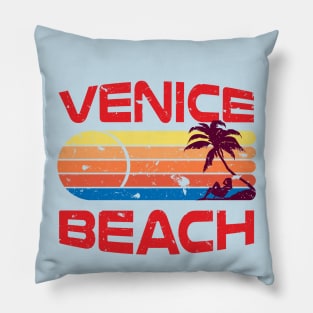 Vintage Style Distressed Venice Beach Pillow