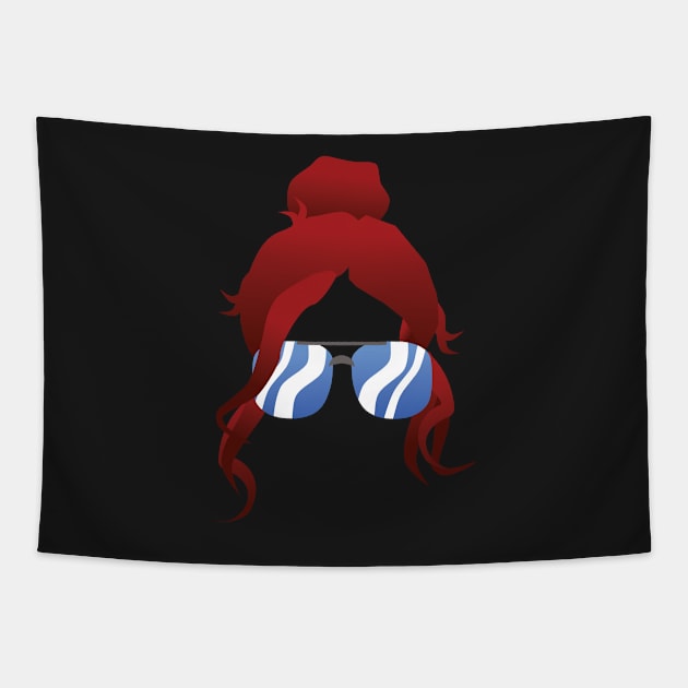 Red Messy Bun Tapestry by jw608