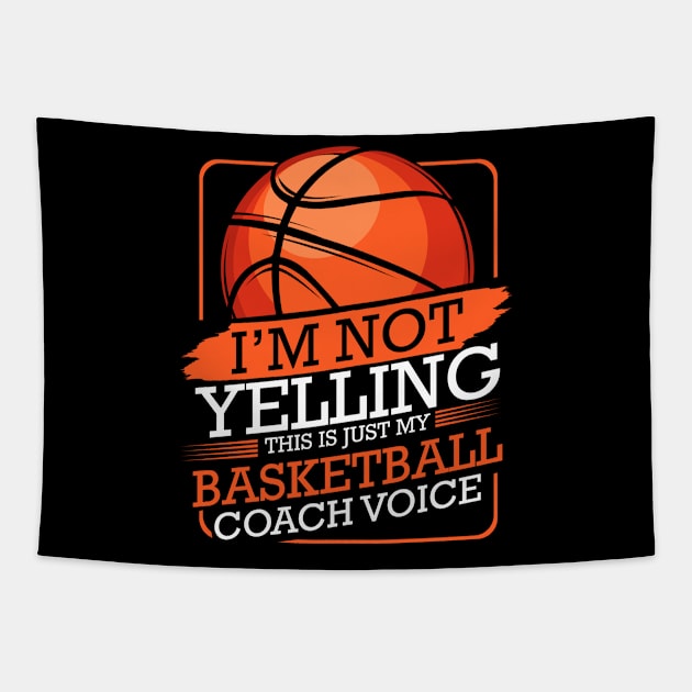 This Just My Basketball Coach Voice Player Team Tapestry by Funnyawesomedesigns