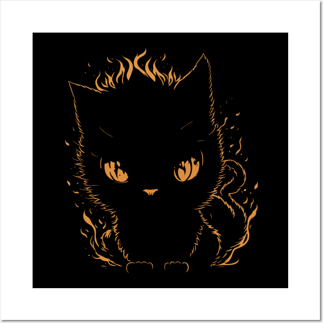 Angry cat aluminium wall art print