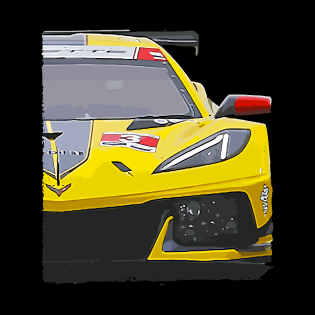 C8.R Corvette C8 Racecar Supercar Sportscar by Tees 4 Thee