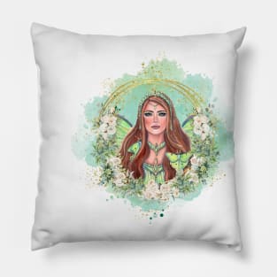 Luna moth Fairy art by Renee Lavoie Pillow