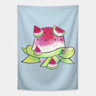 Watermelon Turtle Watercolor Tapestry