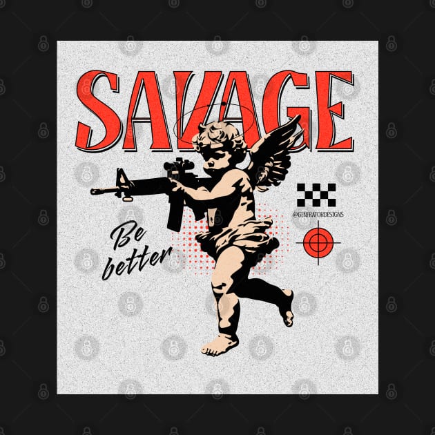 SAVAGE "Be better" - Slang Tshirt by GeneratorDesigns