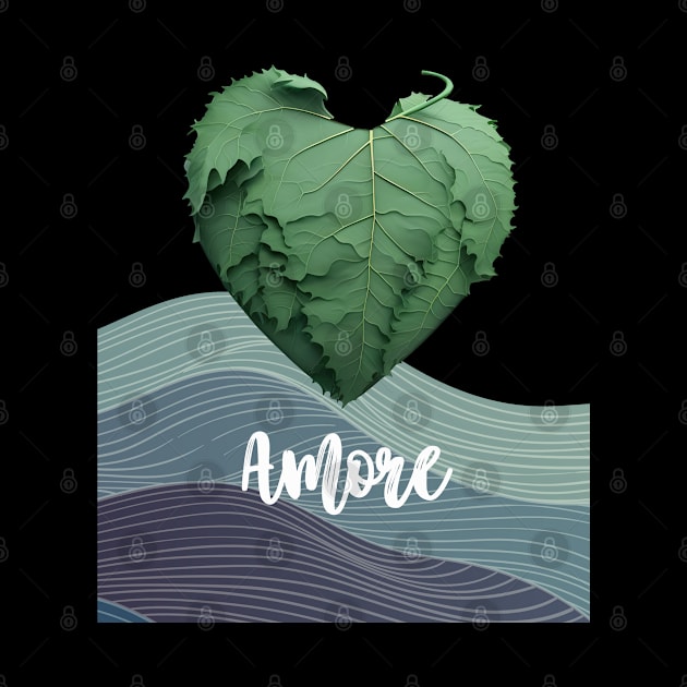 Love Nature No. 2: Amore Green Valentine's Day on a Dark Background by Puff Sumo