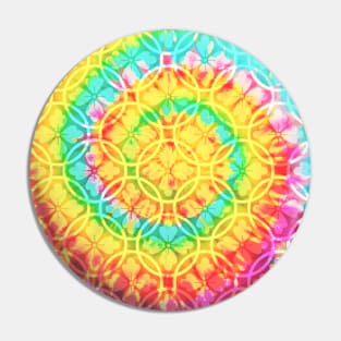 Tie Dye Floral Pattern Pin