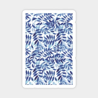 Abstract Blue Leaves Magnet