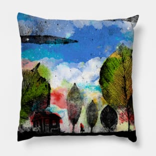 little house in the woods Pillow