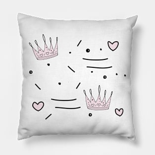 Pink princess crown goth glam drag Pillow