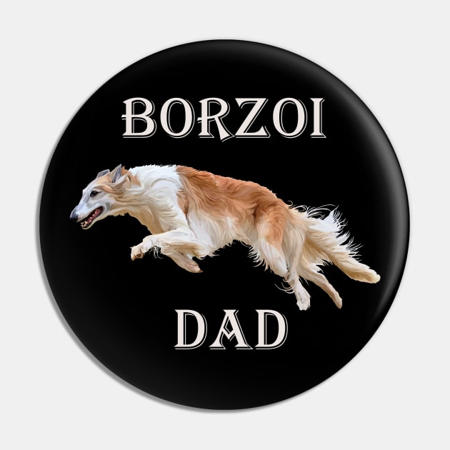 Borzoi Dad Pin by Art by Deborah Camp