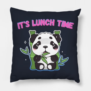 Panda eating bamboo Pillow