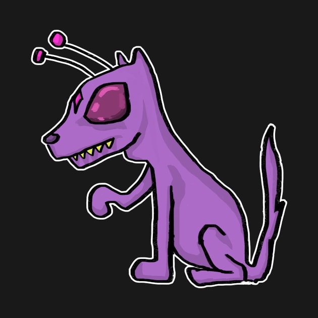 Purple alien dog by Alien-thang