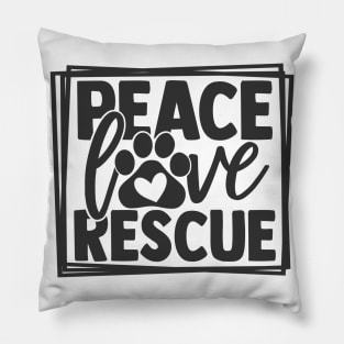 Peace Love Rescue Dog Cat Humane Society Dog Cat Lover Pillow