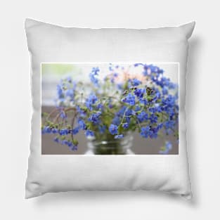 Flower Forget me not up close Pillow