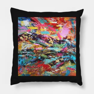 Rainbow Abstract Landscape 286 Pillow