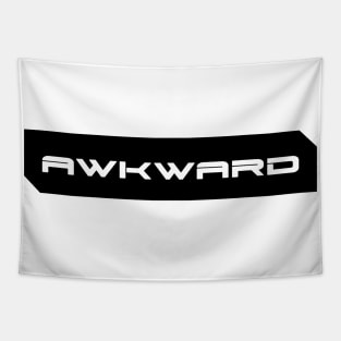 Awkward simple cyberpunk urban slang letters white Tapestry