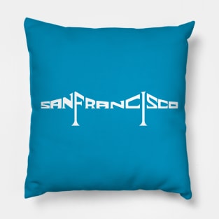 San Francisco Bridge White Pillow