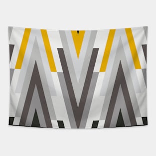 Abstract modern chevron pattern in yellow and gray Tapestry