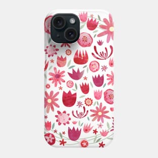 Summer Flowers Watercolor Art Phone Case