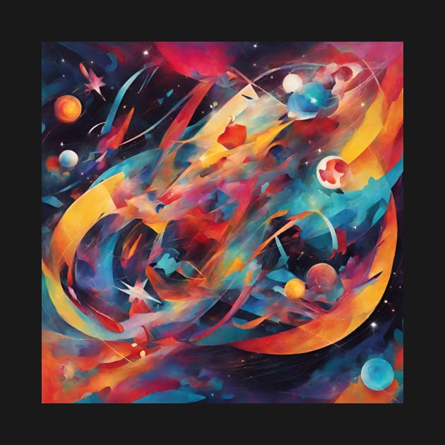 abstract art colorful galaxies of colors by cloudviewv2