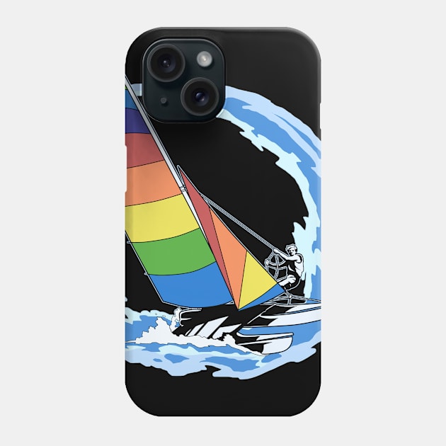 Sailboat Sailing Gift Design Vintage Sailor Ocean Wave Tee Phone Case by Linco