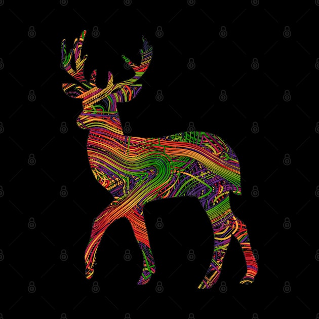 Deer Lovers Vibrant Artists String Illustration by grendelfly73