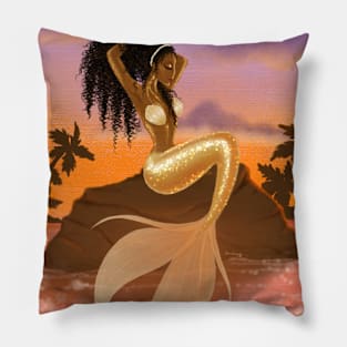 Golden Mermaid Pillow