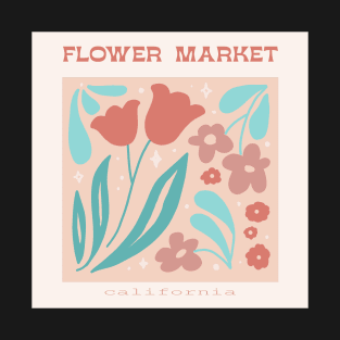 "flower market" california boho/groovy Matisse blobs abstract sign T-Shirt