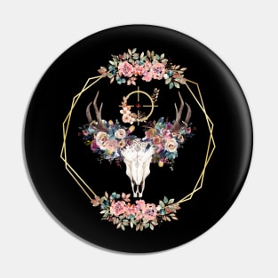 Floral Deer Hunting Pin