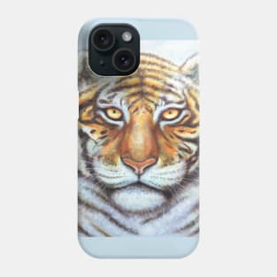 Snow Tiger Face Oil Painting Phone Case