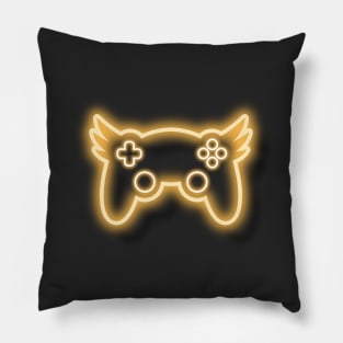 Neon Golden Winged Controller Pillow