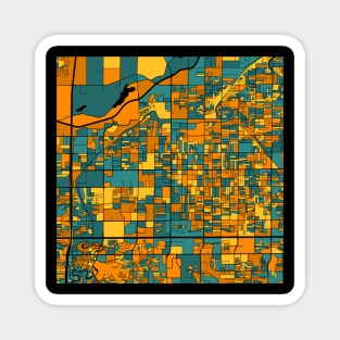 Mesa Map Pattern in Orange & Teal Magnet