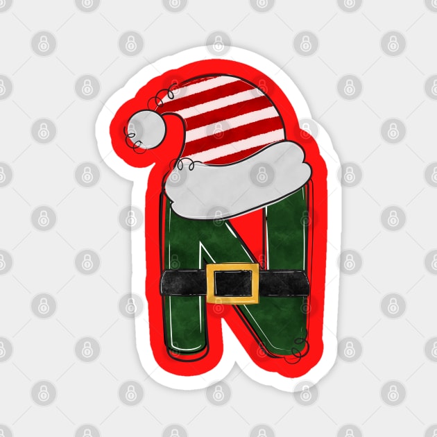 Letter N - Christmas Letter Magnet by Pop Cult Store