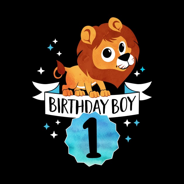 Birthday Boy Lion - One Year Child Baby Toddler Gift - 1st Birthday by CheesyB