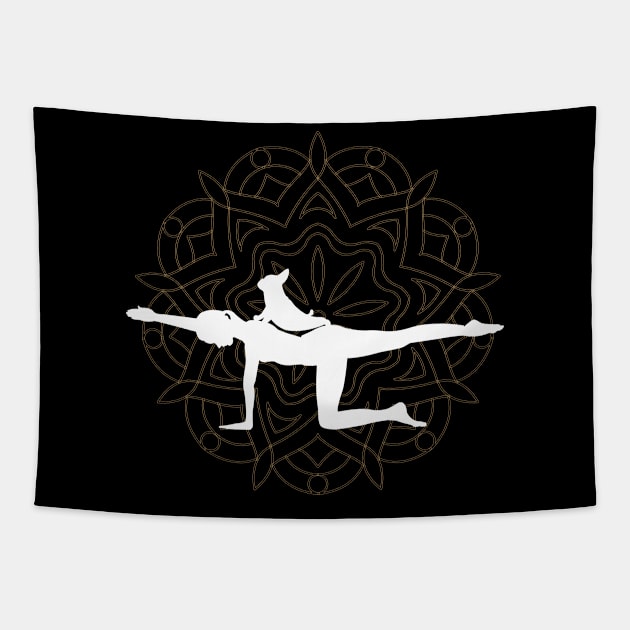 Yoga Pug Women Dog Yoga Gift Tapestry by RRDESIGN