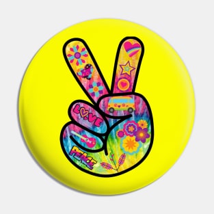 Peace, Love and Good Vibes Pin