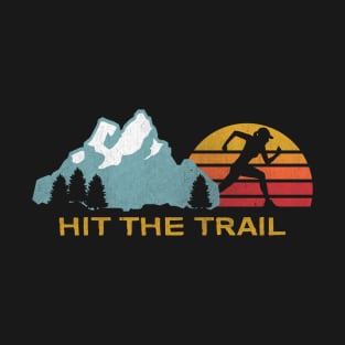 Retro Vintage Hit The Trail Running Illustration T-Shirt