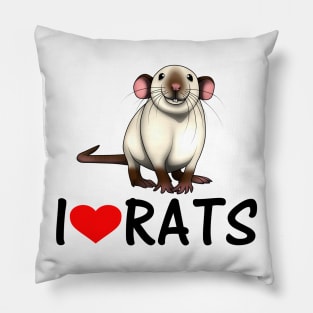 I LOVE RATS - Siamese Pillow