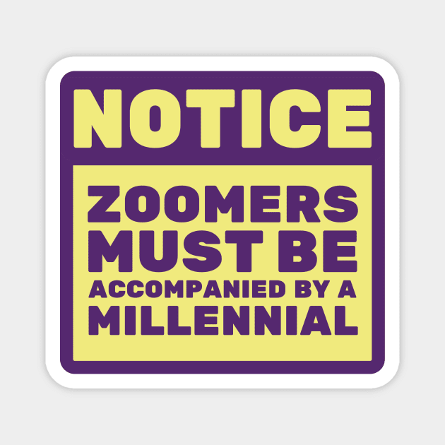 Zoomers Must Be Accompanied by a Millennial Magnet by FairyNerdy