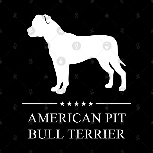 American Pit Bull Terrier Dog White Silhouette by millersye